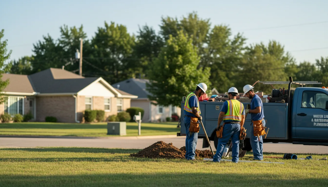Residential water line and bathroom plumbing service in Kendleton, TX